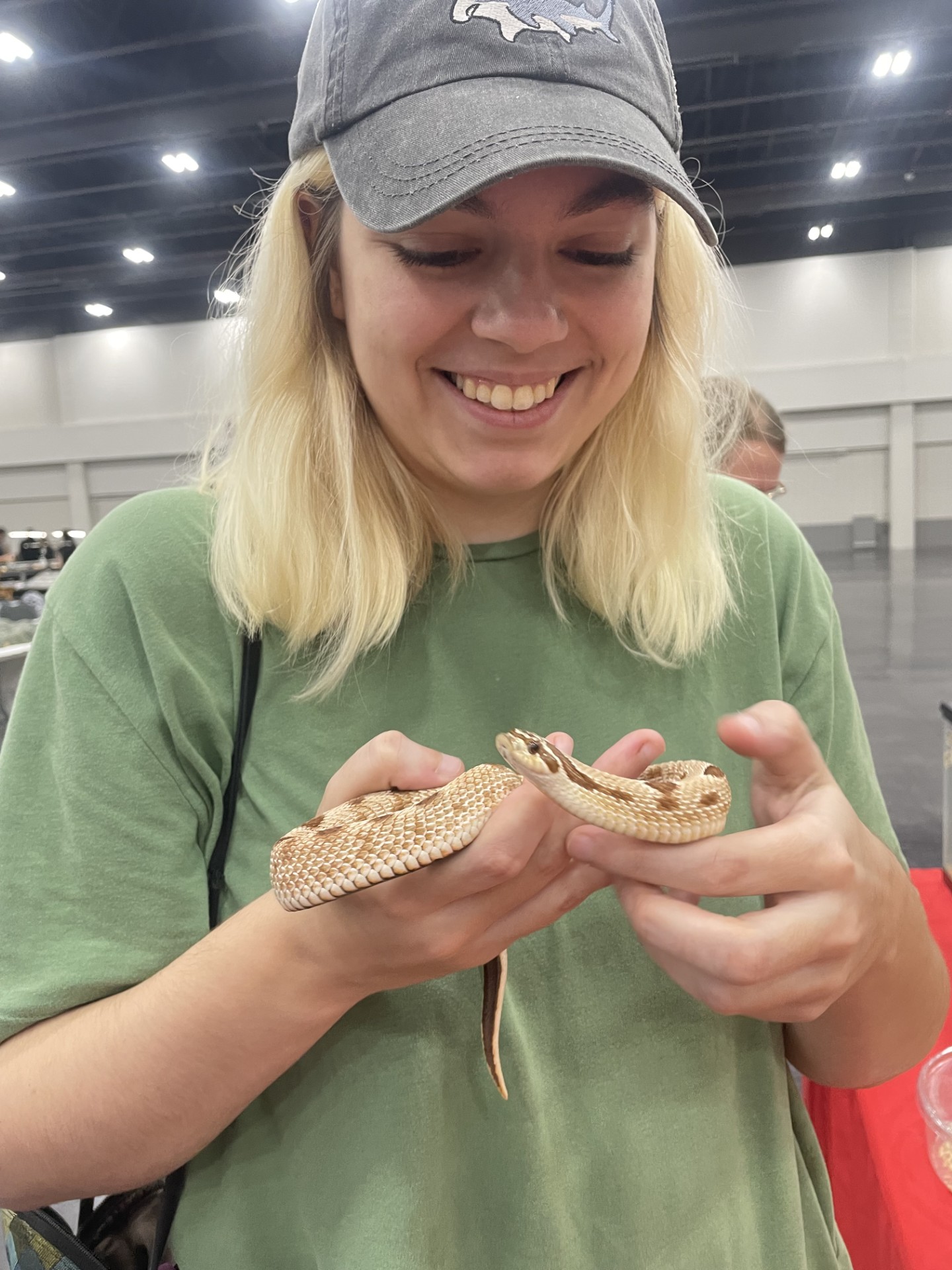 Sydney holding a hognose snake